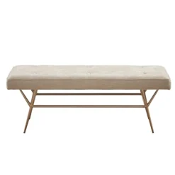 Natural Tufted Upholstery Tapered Leg Bench-Kirkland's Home New