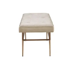 Natural Tufted Upholstery Tapered Leg Bench-Kirkland's Home New