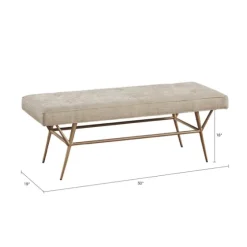 Natural Tufted Upholstery Tapered Leg Bench-Kirkland's Home New