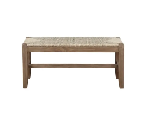 Natural Twisted Seagrass And Wood Bench-Kirkland's Home Cheap