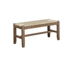 Natural Twisted Seagrass And Wood Bench-Kirkland's Home Cheap
