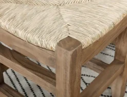 Natural Twisted Seagrass And Wood Bench-Kirkland's Home Cheap