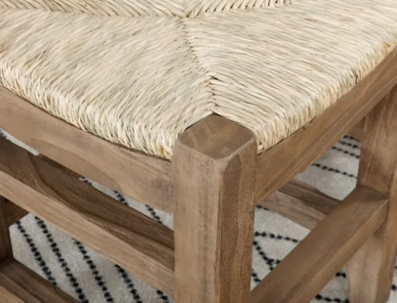 Natural Twisted Seagrass And Wood Bench-Kirkland's Home Cheap