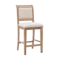 Natural Upholstered Wood Frame Counter Stool-Kirkland's Home Store