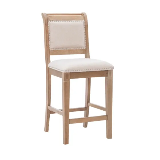 Natural Upholstered Wood Frame Counter Stool-Kirkland's Home Store