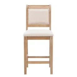 Natural Upholstered Wood Frame Counter Stool-Kirkland's Home Store