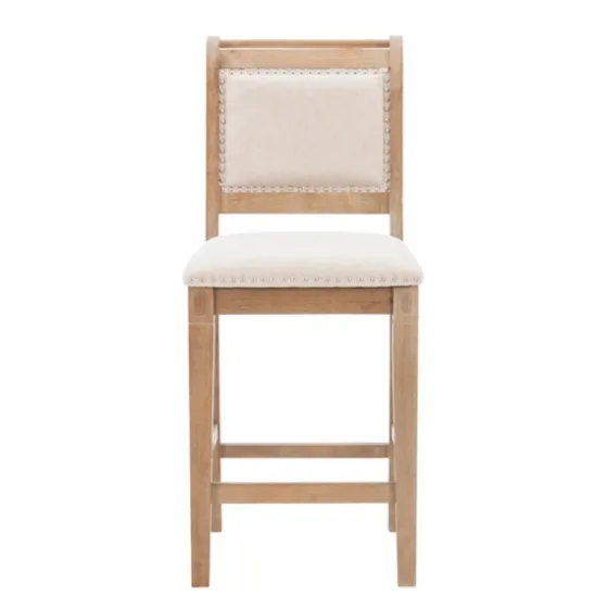 Natural Upholstered Wood Frame Counter Stool-Kirkland's Home Store