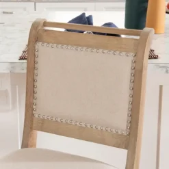 Natural Upholstered Wood Frame Counter Stool-Kirkland's Home Store
