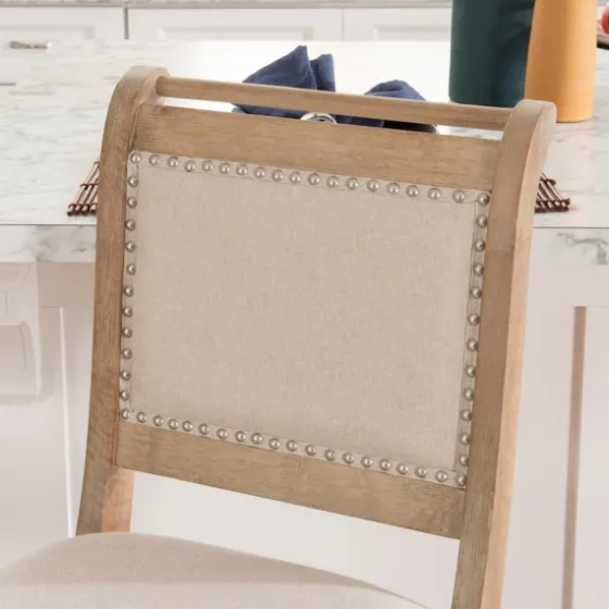 Natural Upholstered Wood Frame Counter Stool-Kirkland's Home Store
