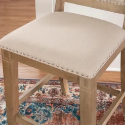 Natural Upholstered Wood Frame Counter Stool-Kirkland's Home Store