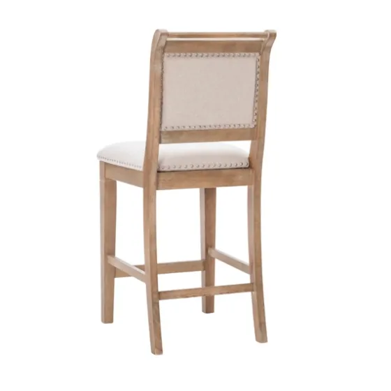 Natural Upholstered Wood Frame Counter Stool-Kirkland's Home Store