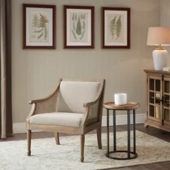 Natural Upholstery Cane Inset Accent Chair-Kirkland's Home Shop