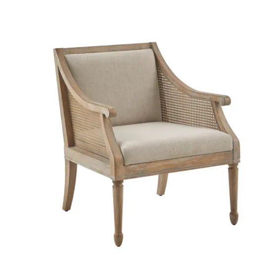Natural Upholstery Cane Inset Accent Chair-Kirkland's Home Shop