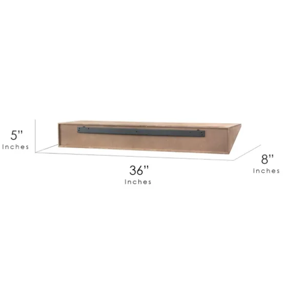Natural Wedge Wood Large Floating Shelf-Kirkland's Home Fashion