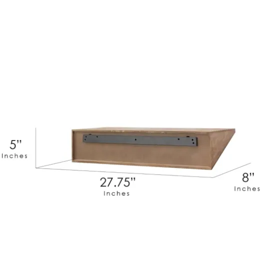 Natural Wedge Wood Small Floating Shelf-Kirkland's Home Outlet