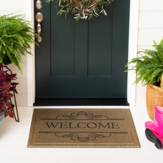 Natural Welcome Script Doormat-Kirkland's Home Sale