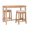 Natural Wood & Upholstered Stools 3-Pc. Dining Set-Kirkland's Home Sale
