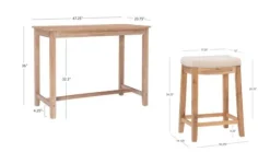 Natural Wood & Upholstered Stools 3-Pc. Dining Set-Kirkland's Home Sale