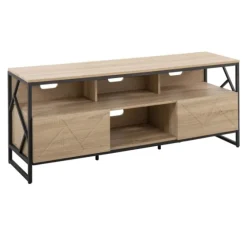 Natural Wood And Black Steel Media S D-Kirkland's Home Best