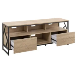 Natural Wood And Black Steel Media S D-Kirkland's Home Best