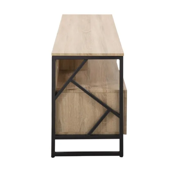Natural Wood And Black Steel Media S D-Kirkland's Home Best