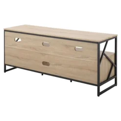 Natural Wood And Black Steel Media S D-Kirkland's Home Best
