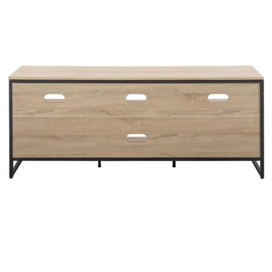 Natural Wood And Black Steel Media S D-Kirkland's Home Best