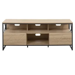 Natural Wood And Black Steel Media S D-Kirkland's Home Best