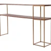 Natural Wood And Bronze Metal Console Table-Kirkland's Home Shop