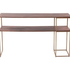 Natural Wood And Bronze Metal Console Table-Kirkland's Home Shop