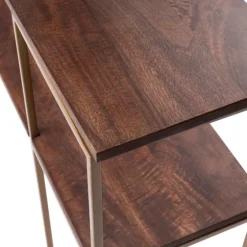 Natural Wood And Bronze Metal Console Table-Kirkland's Home Shop