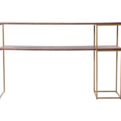 Natural Wood And Bronze Metal Console Table-Kirkland's Home Shop