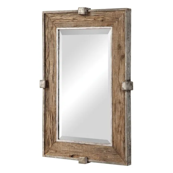 Natural Wood And Burnished Metal Mirror-Kirkland's Home New