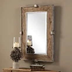 Natural Wood And Burnished Metal Mirror-Kirkland's Home New