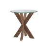 Natural Wood And Glass Top X-Base Accent Table-Kirkland's Home Fashion