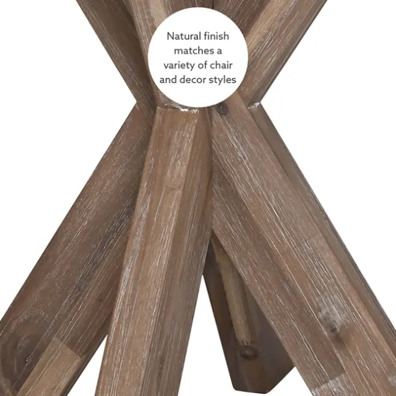 Natural Wood And Glass Top X-Base Accent Table-Kirkland's Home Fashion