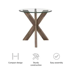 Natural Wood And Glass Top X-Base Accent Table-Kirkland's Home Fashion