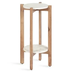 Natural Wood And Marble Moxley Accent Table-Kirkland's Home Cheap