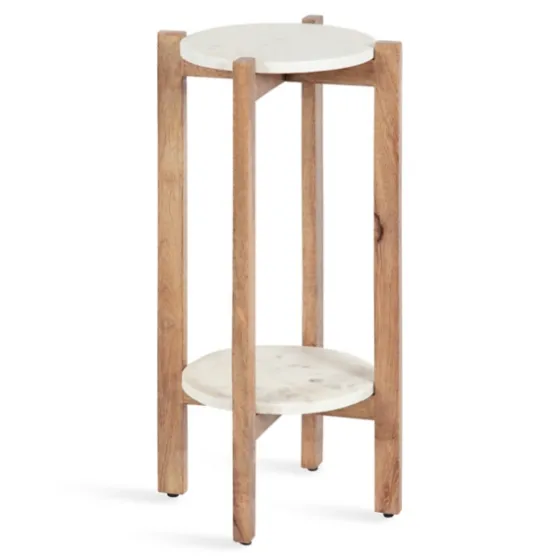 Natural Wood And Marble Moxley Accent Table-Kirkland's Home Cheap