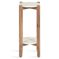 Natural Wood And Marble Moxley Accent Table-Kirkland's Home Cheap