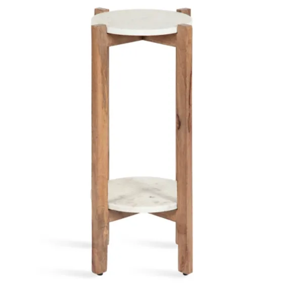 Natural Wood And Marble Moxley Accent Table-Kirkland's Home Cheap