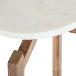 Natural Wood And Marble Moxley Accent Table-Kirkland's Home Cheap