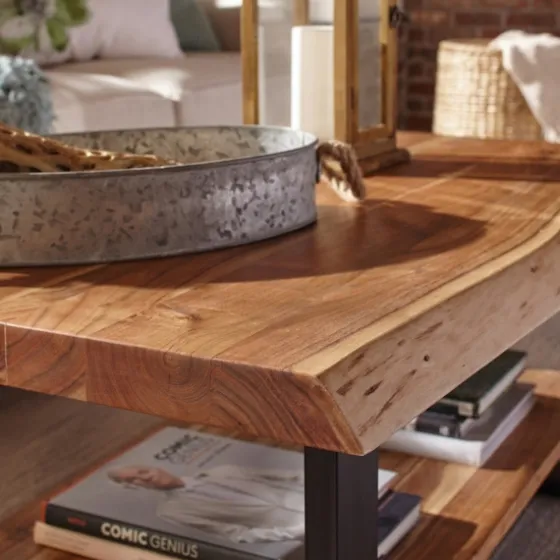 Natural Wood And Metal Coffee Table-Kirkland's Home Discount