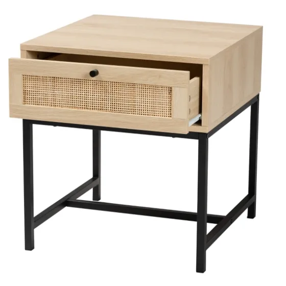 Natural Wood And Metal 1-Drawer Nights D-Kirkland's Home Sale
