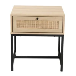Natural Wood And Metal 1-Drawer Nights D-Kirkland's Home Sale