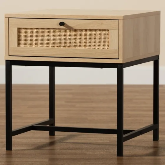 Natural Wood And Metal 1-Drawer Nights D-Kirkland's Home Sale