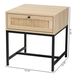 Natural Wood And Metal 1-Drawer Nights D-Kirkland's Home Sale