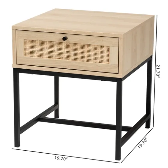 Natural Wood And Metal 1-Drawer Nights D-Kirkland's Home Sale