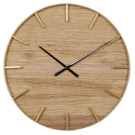Natural Wood And Metal Numberless Wall Clock-Kirkland's Home Discount