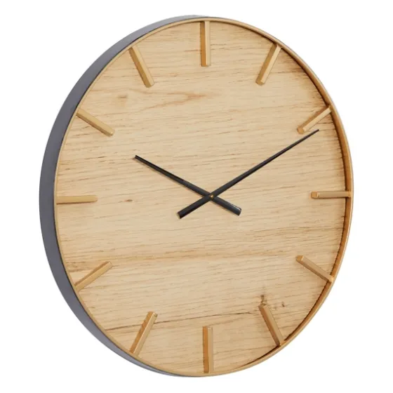 Natural Wood And Metal Numberless Wall Clock-Kirkland's Home Discount